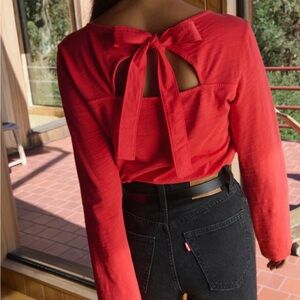 Nation Ltd Tavin Tie Back Top - Poinsettia